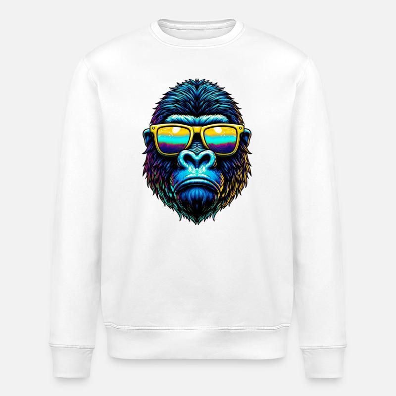 Gorilla - Stanley/Stella ROLLER Unisex Organic Sweatshirt - white