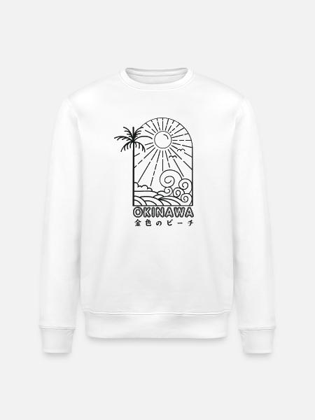 Okinawa Gyldne strande i Japan - Stanley/Stella økologisk unisex-sweatshirt ROLLER - hvid
