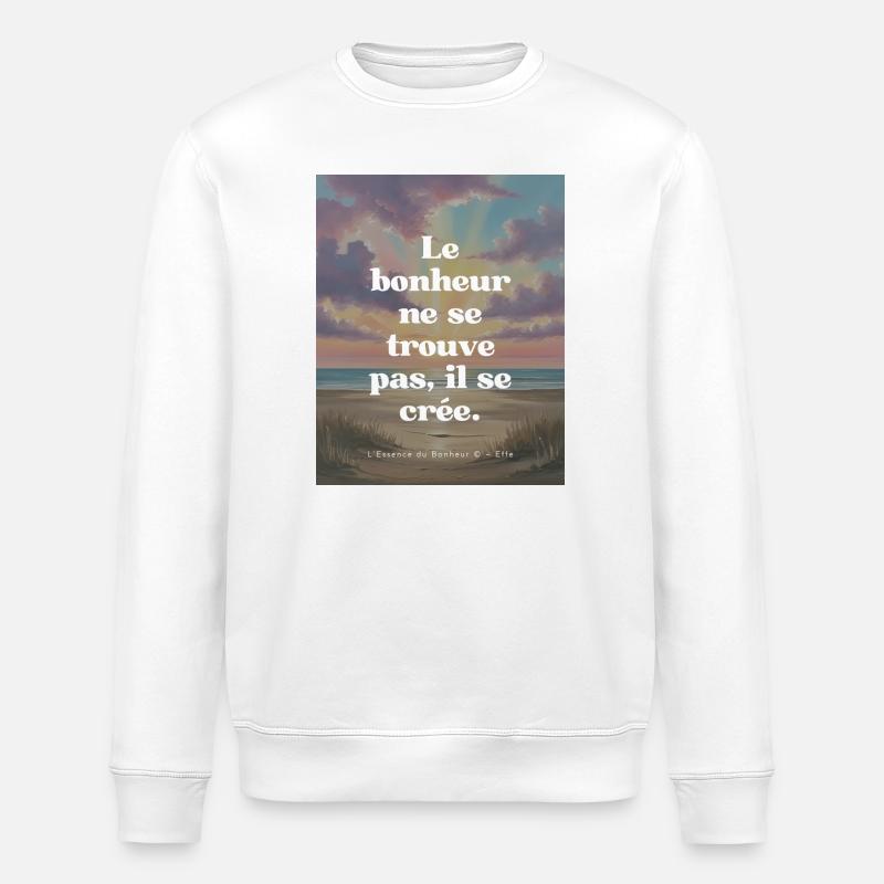 "Schaffe dein Glück" - Stanley/Stella Unisex Bio-Sweatshirt ROLLER - Weiß