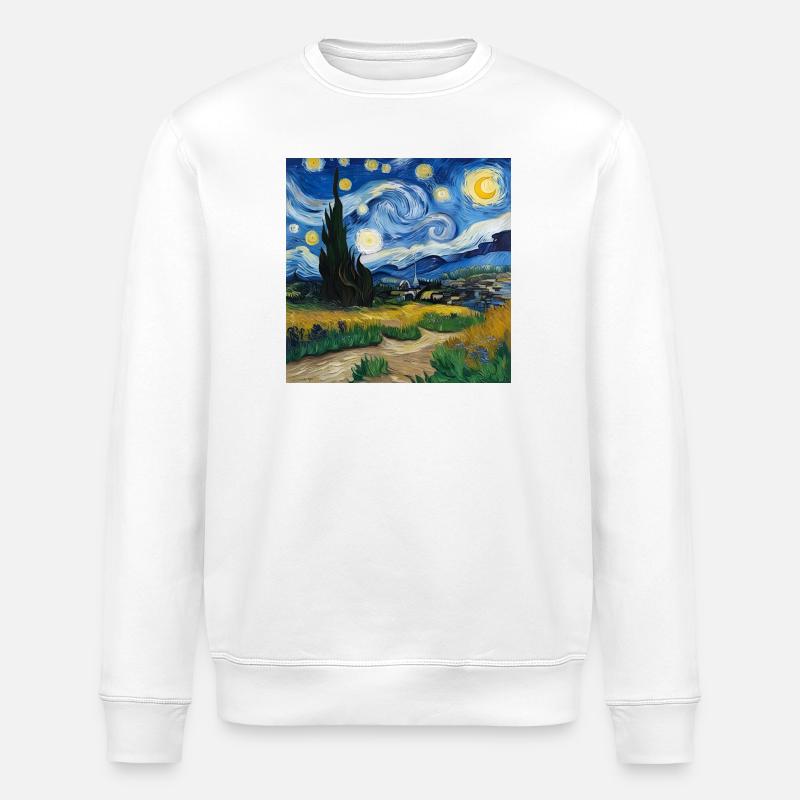 Paysage impressionniste / Impressionist landscape - Sweat bio ROLLER Stanley/Stella Unisexe - blanc
