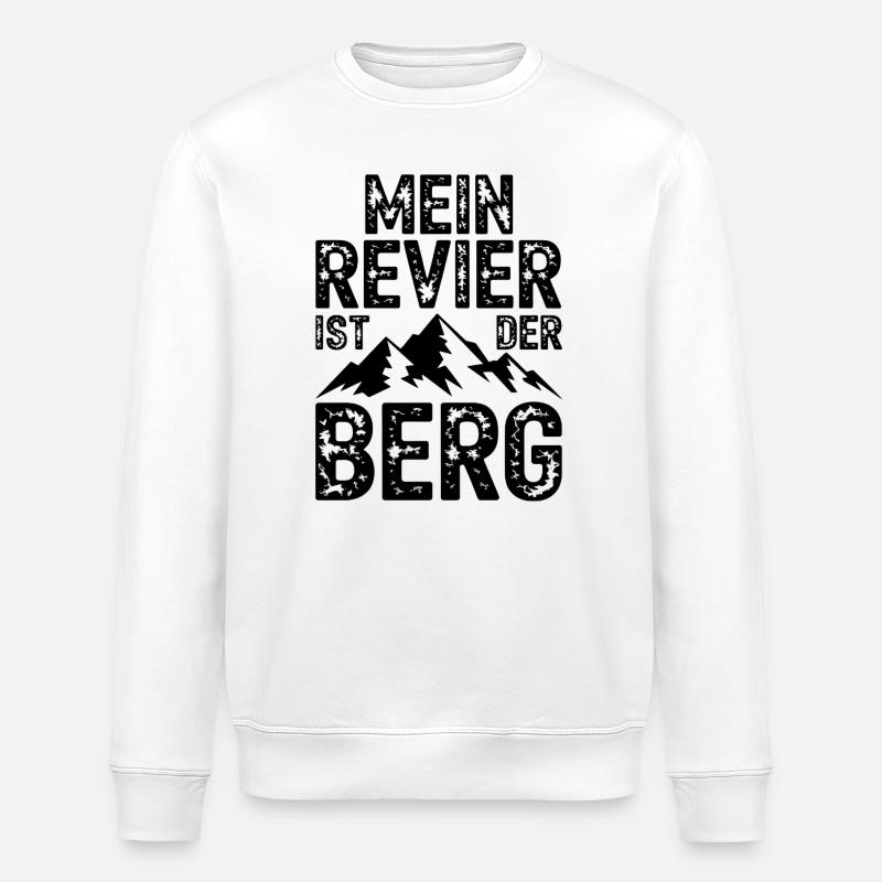 Mein Revier ist der Berg - Stanley/Stella Unisex Bio-Sweatshirt ROLLER - Weiß