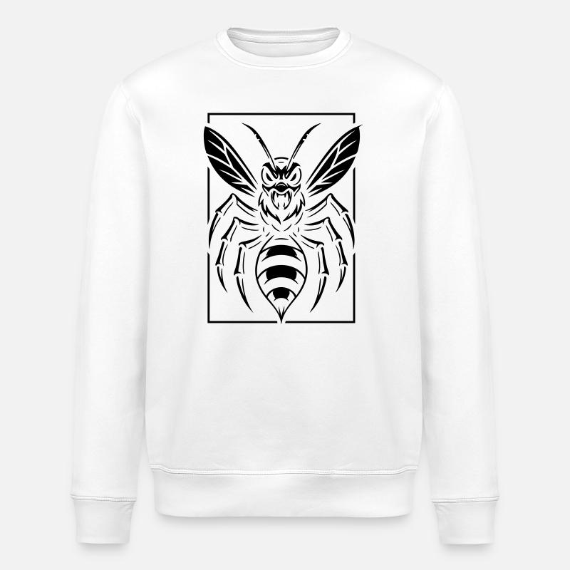 Stilisierte Wespe - Stanley/Stella Unisex Bio-Sweatshirt ROLLER - Weiß