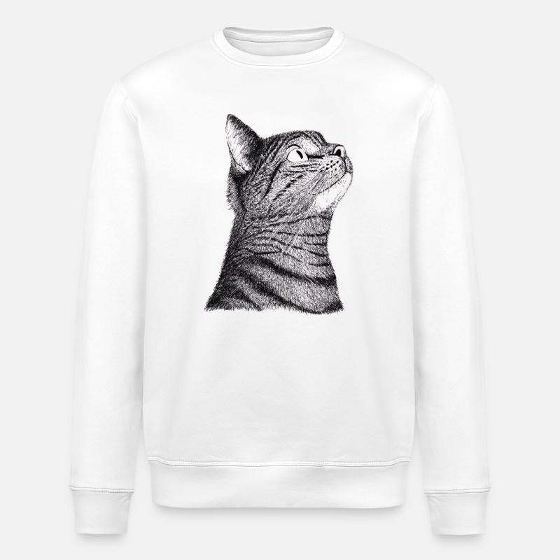 Katze - Stanley/Stella Unisex Bio-Sweatshirt ROLLER - Weiß