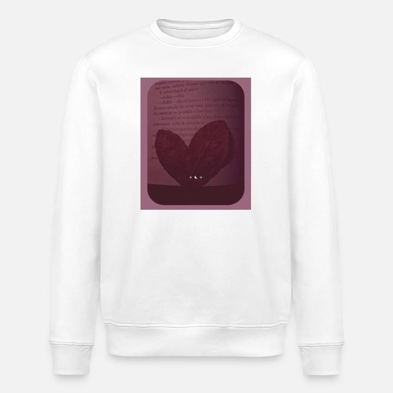 Herz aus Blättern im Mondlicht - Stanley/Stella Unisex Bio-Sweatshirt ROLLER - Weiß