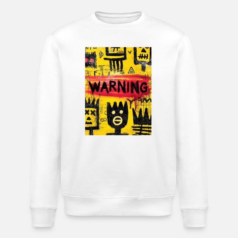 Visuelle Warnung vor urbanen Graffiti - Stanley/Stella Unisex Bio-Sweatshirt ROLLER - Weiß