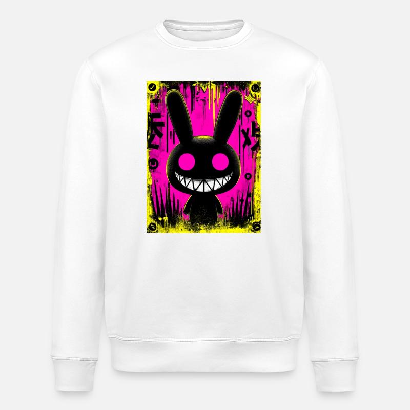 Electro Black Rabbit - Stanley/Stella ROLLER Unisex Organic Sweatshirt - white