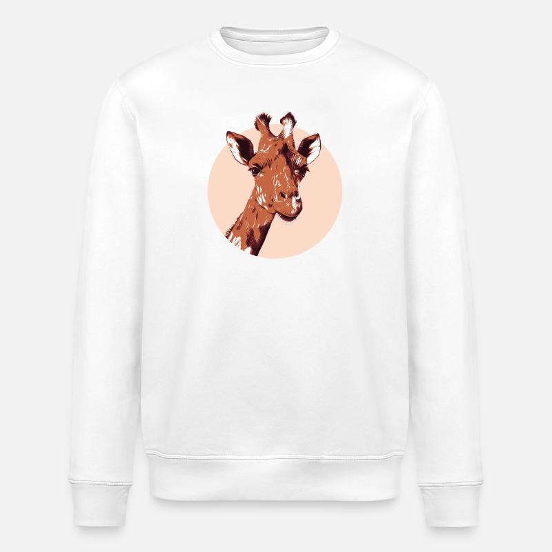 Modern Illustrative Giraffe Design - Stanley/Stella Unisex Bio-Sweatshirt ROLLER - Weiß