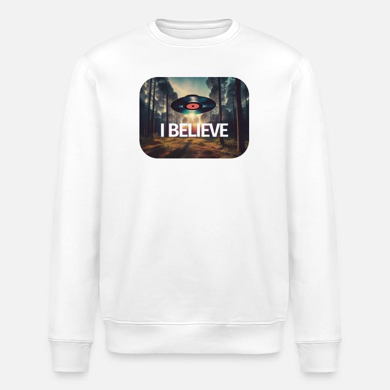 I Believe in the vinyl - Stanley/Stella Unisex Bio-Sweatshirt ROLLER - Weiß