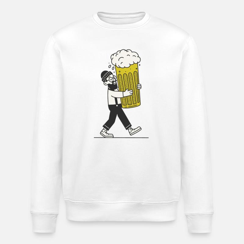 Bière Hipster - Sweat bio ROLLER Stanley/Stella Unisexe - blanc
