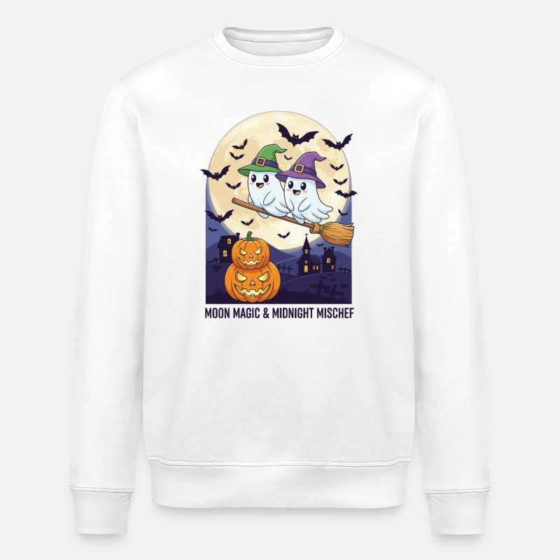 Moon Magic & Midnight Mischef - Stanley/Stella Unisex Bio-Sweatshirt ROLLER - Weiß