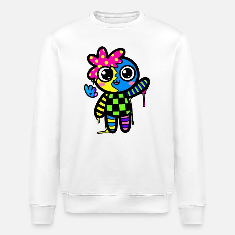 Split Face Regenbogen Pop Art - Stanley/Stella Unisex Bio-Sweatshirt ROLLER - Weiß