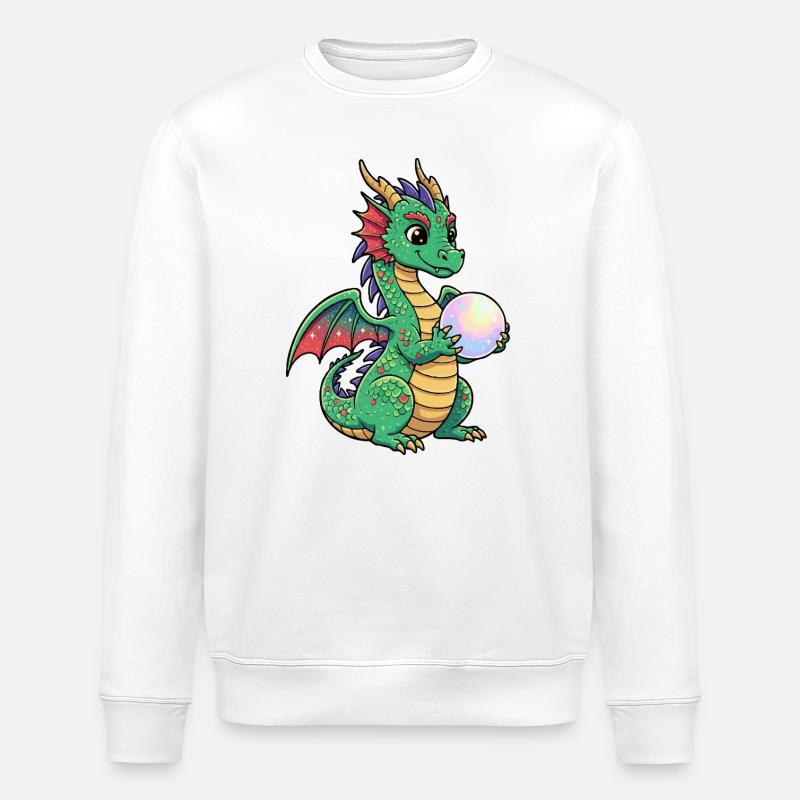 Petit dragon avec boule - Sweat bio ROLLER Stanley/Stella Unisexe - blanc