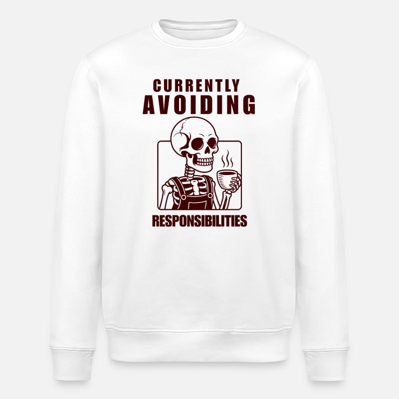 Skeleton Avoiding Responsibilities Design - Stanley/Stella ROLLER Unisex Organic Sweatshirt - white