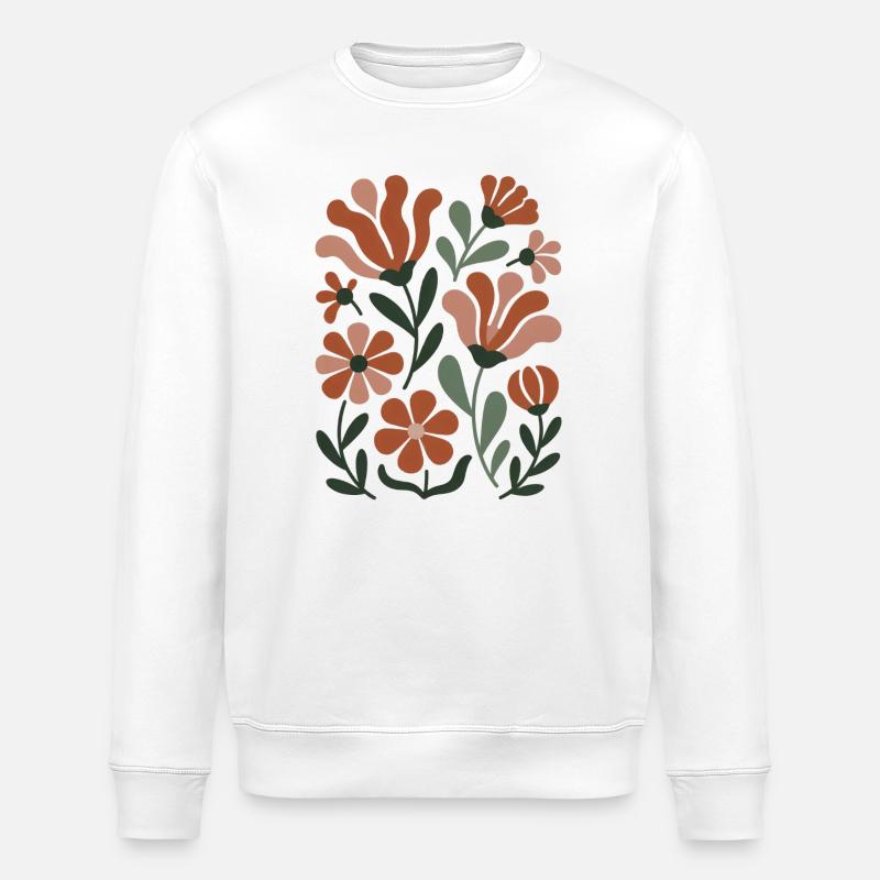 Boho Wildblumen – Blühende Harmonie - Stanley/Stella Unisex Bio-Sweatshirt ROLLER - Weiß