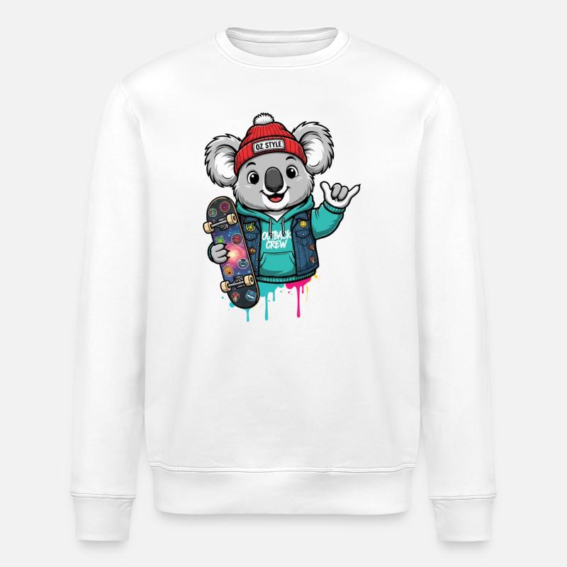 Koala Skate Hoodie Oz Style - Stanley/Stella Unisex Bio-Sweatshirt ROLLER - Weiß