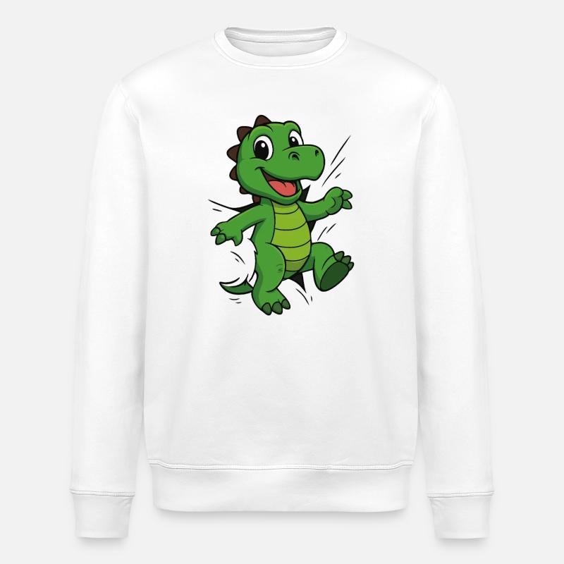 Comic Dino – Für echte Dinosaurier Fans - Stanley/Stella Unisex Bio-Sweatshirt ROLLER - Weiß