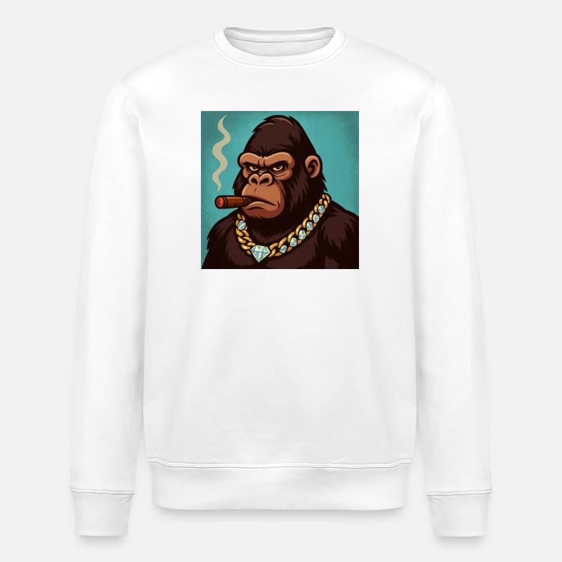 Zigarrenaffe - Stanley/Stella Unisex Bio-Sweatshirt ROLLER - Weiß