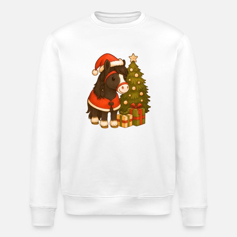 pony_weihnachten - Stanley/Stella Unisex Bio-Sweatshirt ROLLER - Weiß