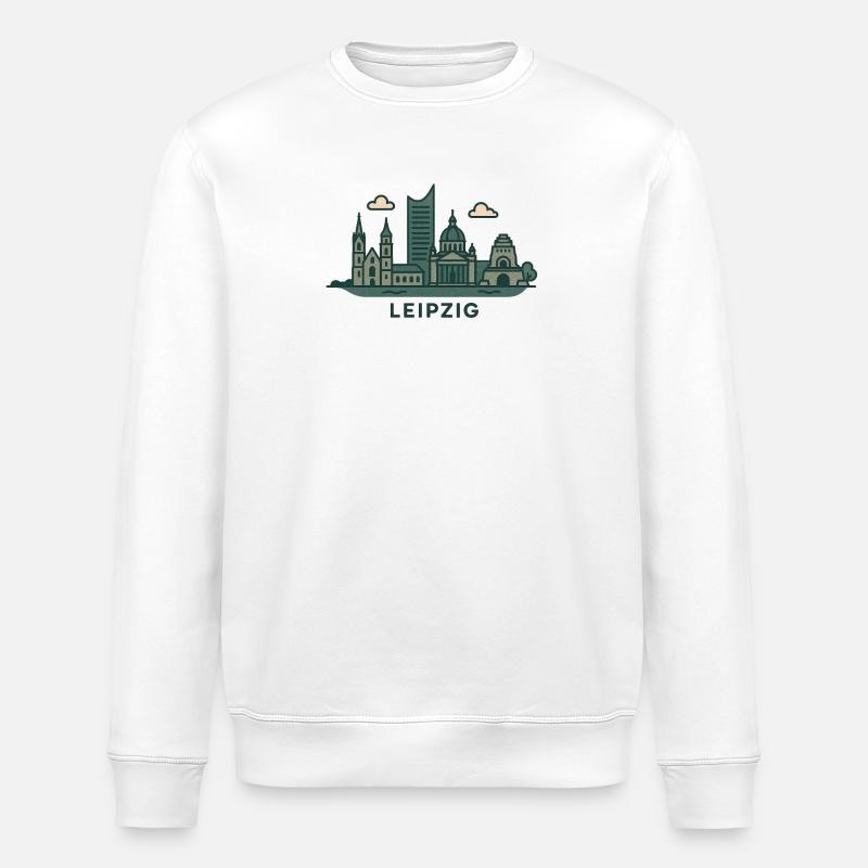 Leipzig Skyline  - Stanley/Stella Unisex Bio-Sweatshirt ROLLER - Weiß