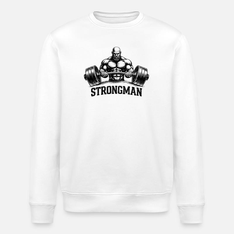 Logo de l’haltérophilie Strongman Dessin - Sweat bio ROLLER Stanley/Stella Unisexe - blanc