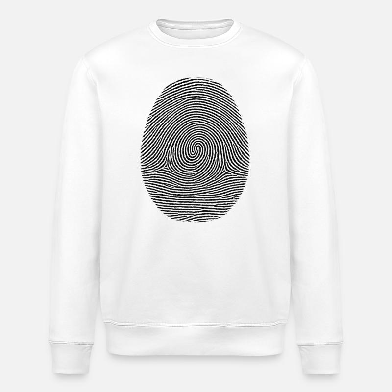 Fingerprint Pattern Noir - Stanley/Stella ROLLER Unisex Organic Sweatshirt - white