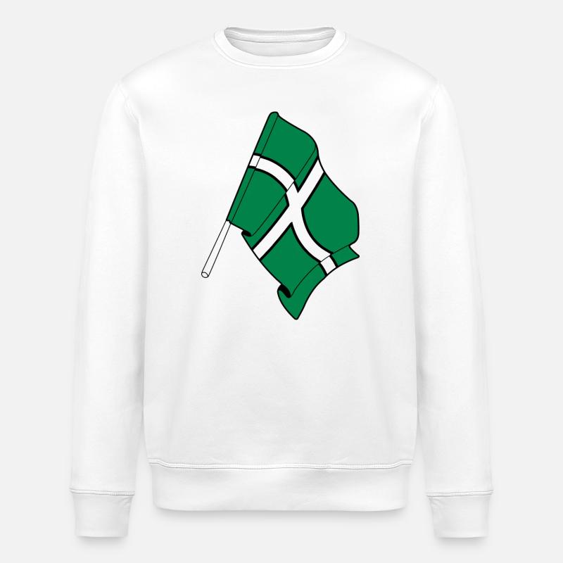 Flag of Devon - Stanley/Stella ROLLER Unisex Organic Sweatshirt - white