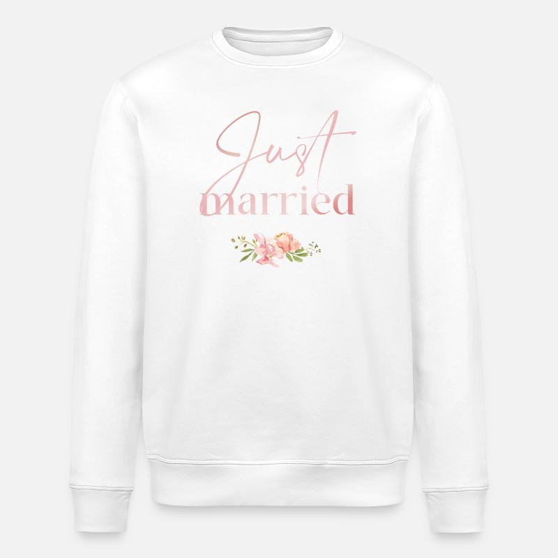 Just Married Florale Rosée - Sweat bio ROLLER Stanley/Stella Unisexe - blanc