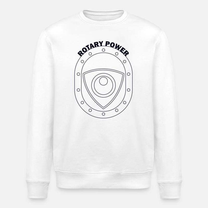 Rotary Power Shield Emblem - Stanley/Stella ROLLER Unisex Organic Sweatshirt - white