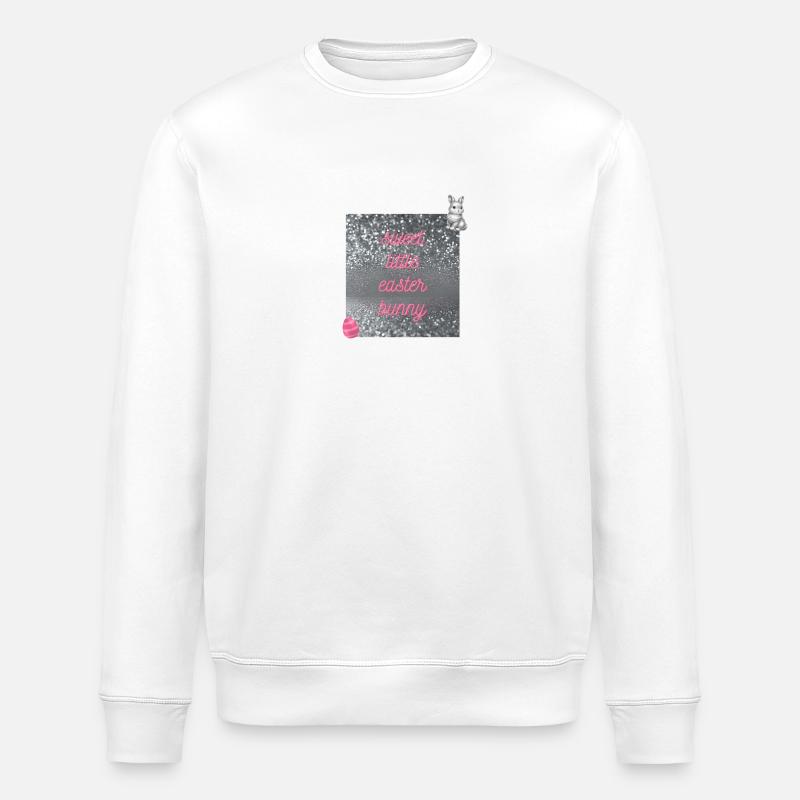 Cute Easter bunny in glitter design - Stanley/Stella ROLLER Unisex Organic Sweatshirt - white