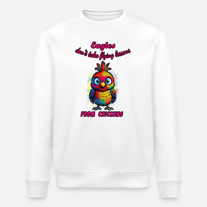 Eagles & Chickens - Stanley/Stella ROLLER Unisex Organic Sweatshirt - white