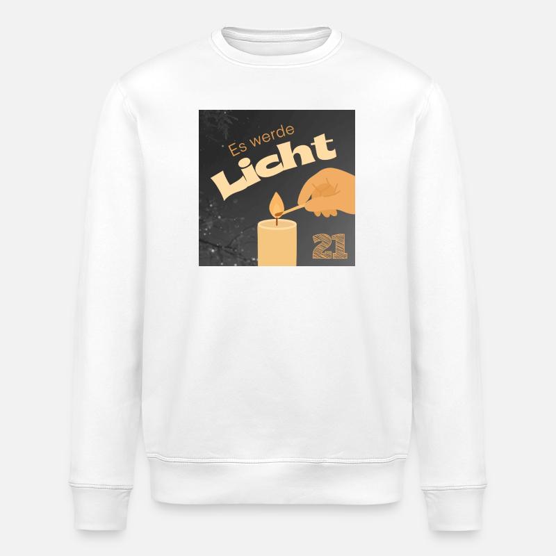 Es werde Licht Kerzenzauber 21 - Stanley/Stella Unisex Bio-Sweatshirt ROLLER - Weiß