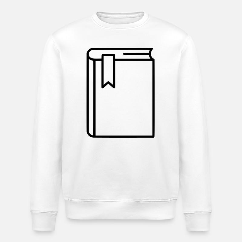 Book Notebook Bookmark Icon - Stanley/Stella ROLLER Unisex Organic Sweatshirt - white