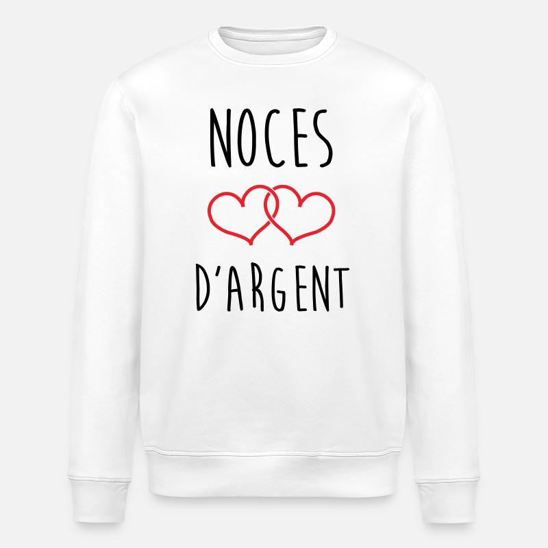 Sølvjubilæum 25 års kærlighed - Stanley/Stella økologisk unisex-sweatshirt ROLLER - hvid