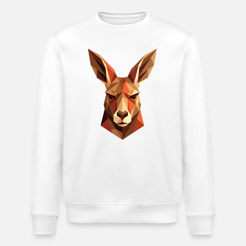 Kangaroo Australia Outback Wild Cute Kangaroos - Stanley/Stella ROLLER Unisex Organic Sweatshirt - white
