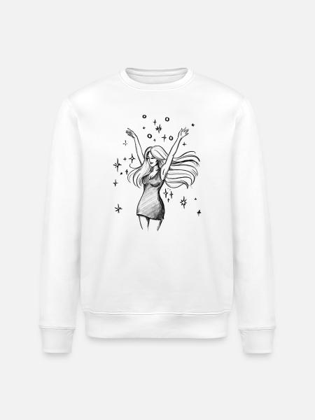Dancing Woman Empowerment - Illustration - Stanley/Stella ROLLER Unisex Organic Sweatshirt - white