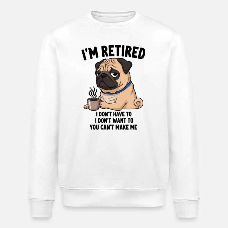 Retired Retired Last Working Day Office Coffee M - Stanley/Stella ROLLER Unisex Organic Sweatshirt - white