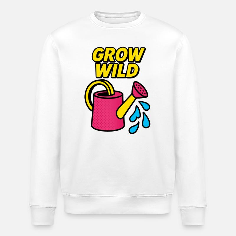 Wild Sprout Retro-Gartenbau - Stanley/Stella Unisex Bio-Sweatshirt ROLLER - Weiß