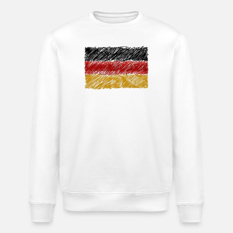 German Flag Scribble - Stanley/Stella ROLLER Unisex Organic Sweatshirt - white