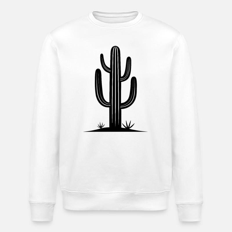 Saguaro-Kaktus - Stanley/Stella Unisex Bio-Sweatshirt ROLLER - Weiß
