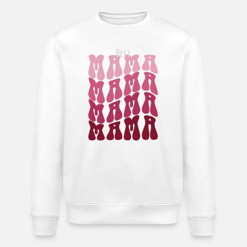 Best Mama Pattern Mosaic - Stanley/Stella ROLLER Unisex Organic Sweatshirt - white