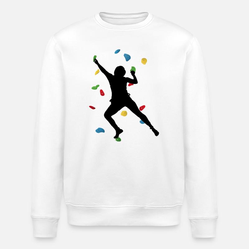 Climbing Wall Man – Boulder Challenge - Stanley/Stella ROLLER Unisex Organic Sweatshirt - white