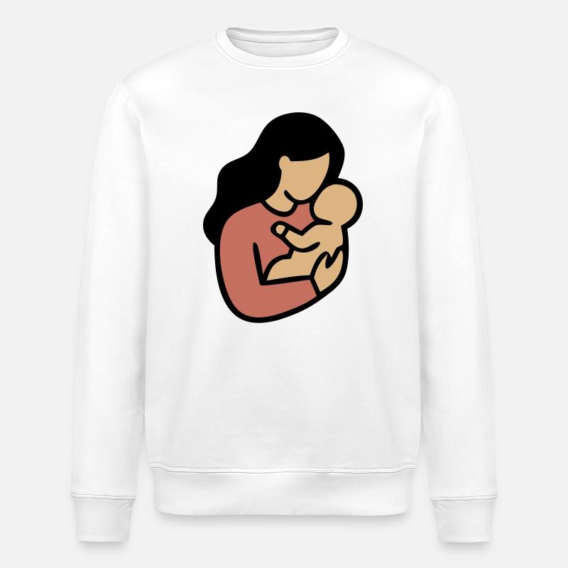 Mom Baby Boho Minimalism - Stanley/Stella ROLLER Unisex Organic Sweatshirt - white