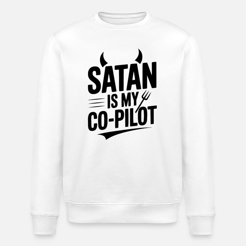 Satan est mon copilote - Sweat bio ROLLER Stanley/Stella Unisexe - blanc