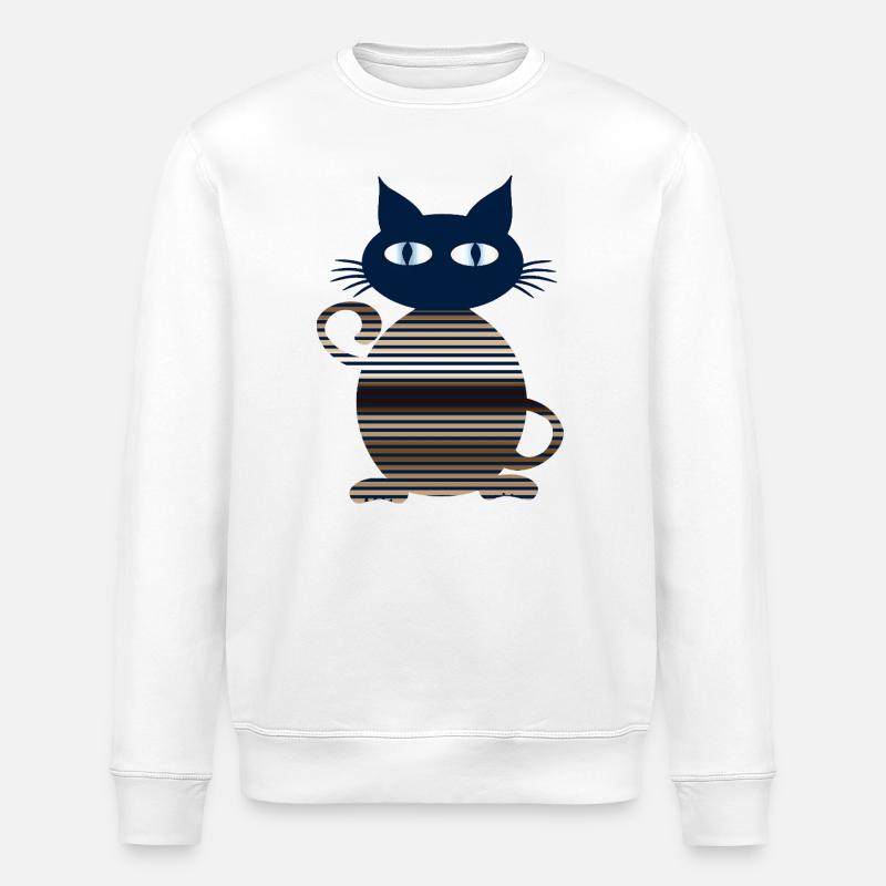 Katze - Stanley/Stella Unisex Bio-Sweatshirt ROLLER - Weiß