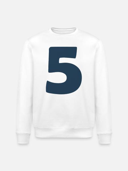 5_zahl- - Stanley/Stella ROLLER Unisex Organic Sweatshirt - white