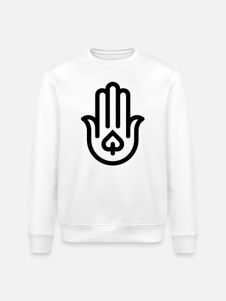 hand of Fatma Hamsa - Stanley/Stella ROLLER Unisex Organic Sweatshirt - white