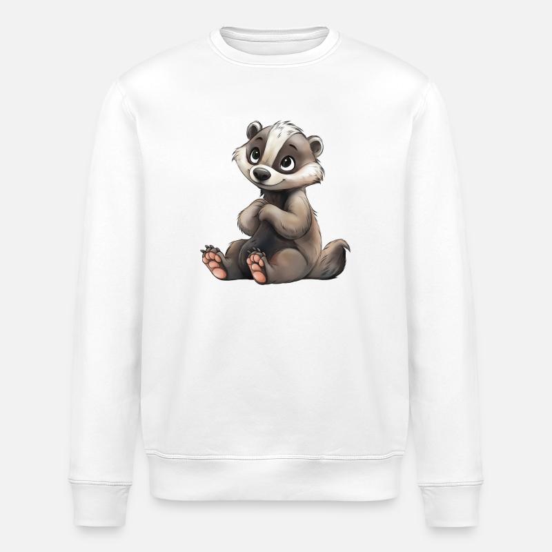 Blaireau mignon - Sweat bio ROLLER Stanley/Stella Unisexe - blanc