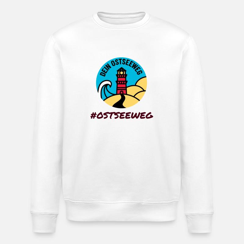 Ostseeweg! Wandern an der Ostsee! - Stanley/Stella Unisex Bio-Sweatshirt ROLLER - Weiß