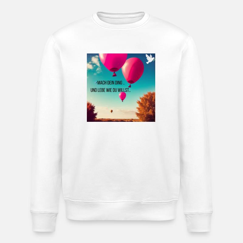 Luftballon Geschenkidee - Stanley/Stella Unisex Bio-Sweatshirt ROLLER - Weiß