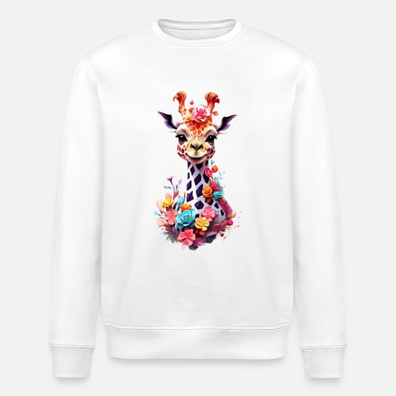 Giraffe V1 24 08 - Stanley/Stella ROLLER Unisex Organic Sweatshirt - white
